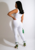 elastic small ribbed zipper ladies jumpsuit