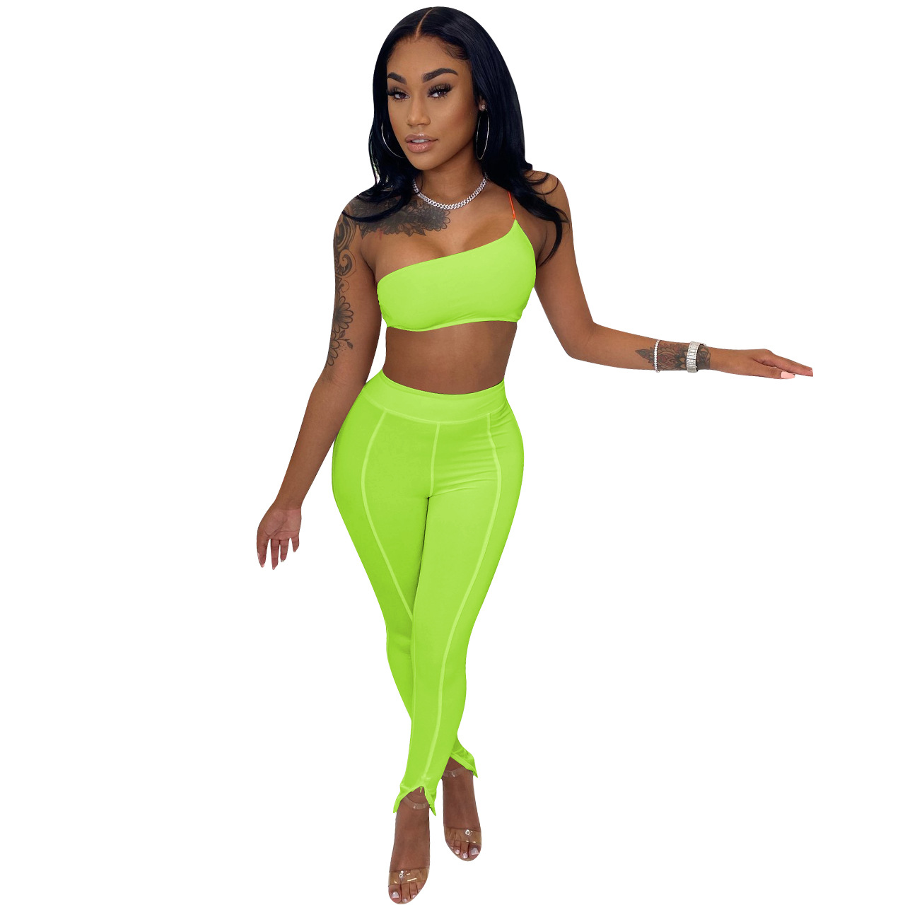 Women's Sling Tube Slit Hem Tracksuit