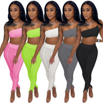 Women's Sling Tube Slit Hem Tracksuit Women's Sling Tube Slit Hem Tracksuit