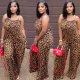 Women's Summer Fashion Leopard Print Casual Sexy Suspender Jumpsuit