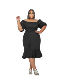 plus size women's cute fishtail dress