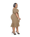 plus size women's cute fishtail dress