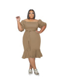 plus size women's cute fishtail dress