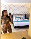 Women's Short Skirts Mid Waist Crop Leopard Print Lace-Up Drawstring Dress