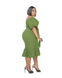 plus size women's cute fishtail dress