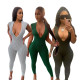 Fashion Women's Snake skin Deep V Neck Sleeveless Slim Jumpsuit