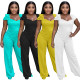 Women's Casual Solid Color Wide Leg Jumpsuit