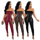 Women's fashion sexy tube top metal chain waist jumpsuit women