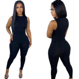Women's autumn and winter women's solid color multicolor sleeveless two piece pants set
