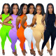 Women's autumn and winter women's solid color multicolor sleeveless two piece pants set