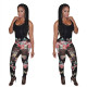 Sexy Translucent Mesh Digital Print Jumpsuit Nightclub