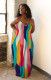 women's spring and summer long dress backless straps plus size dress