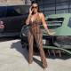 Summer women's fashion bandages sexy low-cut casual cropped jumpsuit women's