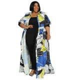 Summer Printed Long Casual Two-Wear Plus Size Women's Dress