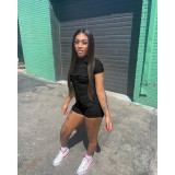 Women's Summer Zip Pocket Solid Cargo Jumpsuit