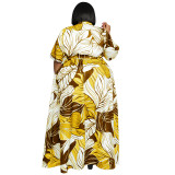 Summer Printed Long Casual Two-Wear Plus Size Women's Dress