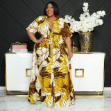 Summer Printed Long Casual Two-Wear Plus Size Women's Dress