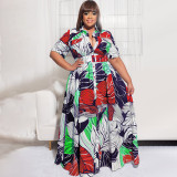 Summer Printed Long Casual Two-Wear Plus Size Women's Dress