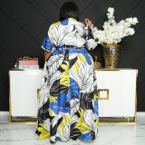 Summer Printed Long Casual Two-Wear Plus Size Women's Dress