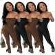Women's Summer Fashion Solid Color Pants Slit Jumpsuit