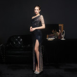 Women Sequins Celebrity Party Sexy Long Slim Evening Dress