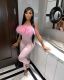 Women Fake Hair One Shoulder Tight Sexy Jumpsuit