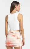 Women's Knitted Skirt Rib Drawstring Sexy Tie Dye slim Skirt