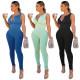 spring/summer vest ribbed casual career jumpsuit