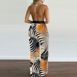 Women Elegant Print Sleevless Jumpsuit