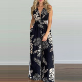 Women Elegant Print Sleevless Jumpsuit