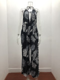 Women Elegant Print Sleevless Jumpsuit