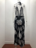 Women Elegant Print Sleevless Jumpsuit
