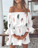 Sexy Fashion Off Shoulder Floral Print Casual Dress