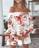 Sexy Fashion Off Shoulder Floral Print Casual Dress