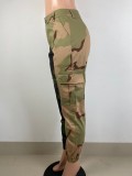 Women's Fashion Style Contrast Patchwork Camo Cargo Pants