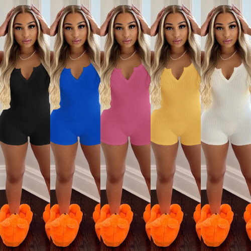 Women's Fashion Casual Rib Jumpsuit