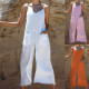 Women Summer Solid With Pocket Loose Jumpsuit