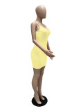 Summer Short Sleeve Solid Color Sling Women's Dress