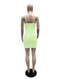 Summer Short Sleeve Solid Color Sling Women's Dress