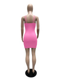 Summer Short Sleeve Solid Color Sling Women's Dress
