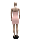 Summer Short Sleeve Solid Color Sling Women's Dress