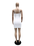 Summer Short Sleeve Solid Color Sling Women's Dress