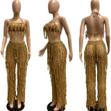 Sexy See-Through Knitting Hook and Fringe Beach Suit