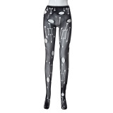 Fashion Women's Spring Sexy Cutout See-Through High Waist Mesh Pants