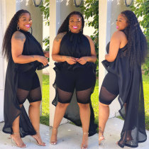 sexy Black See Through Shoulder Cutout High Low shawl top sexy Black See Through Shoulder Cutout High Low shawl top