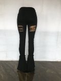 Vintage Ripped Bandage Denim Flare Jeans