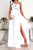Women's Sleeveless Ruffle Hem Slit Dress