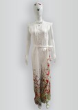 Women's Loose Print Solid Color Sleeveless Jumpsuit