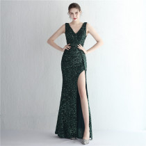 Women Sequined Sequin Long Evening Dress Women Sequined Sequin Long Evening Dress