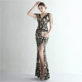 Women Sequined Sequin Long Evening Dress